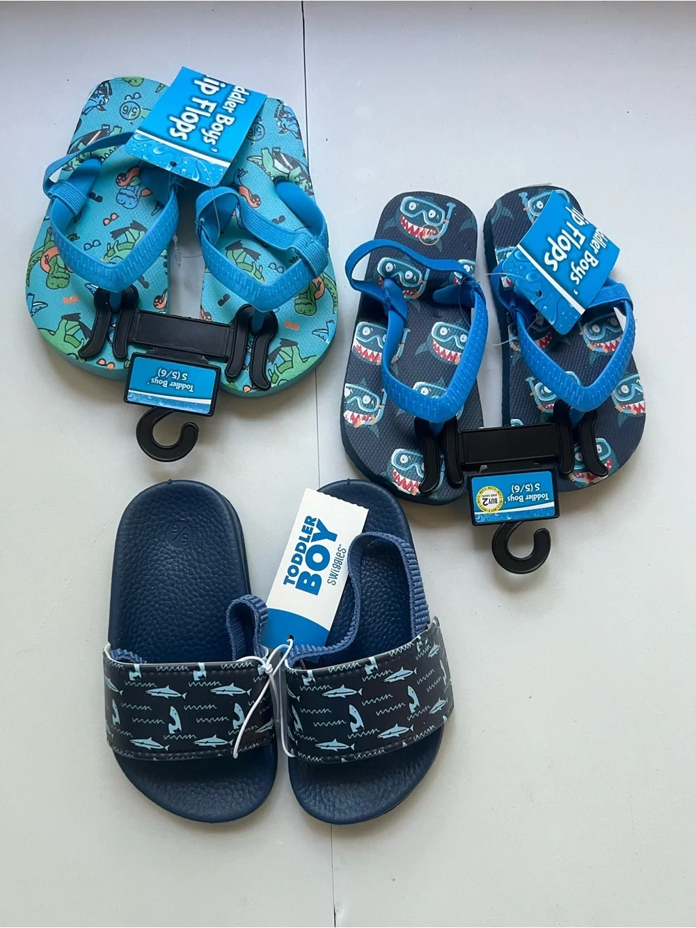 Blue Flip Flops and Slides - Pack